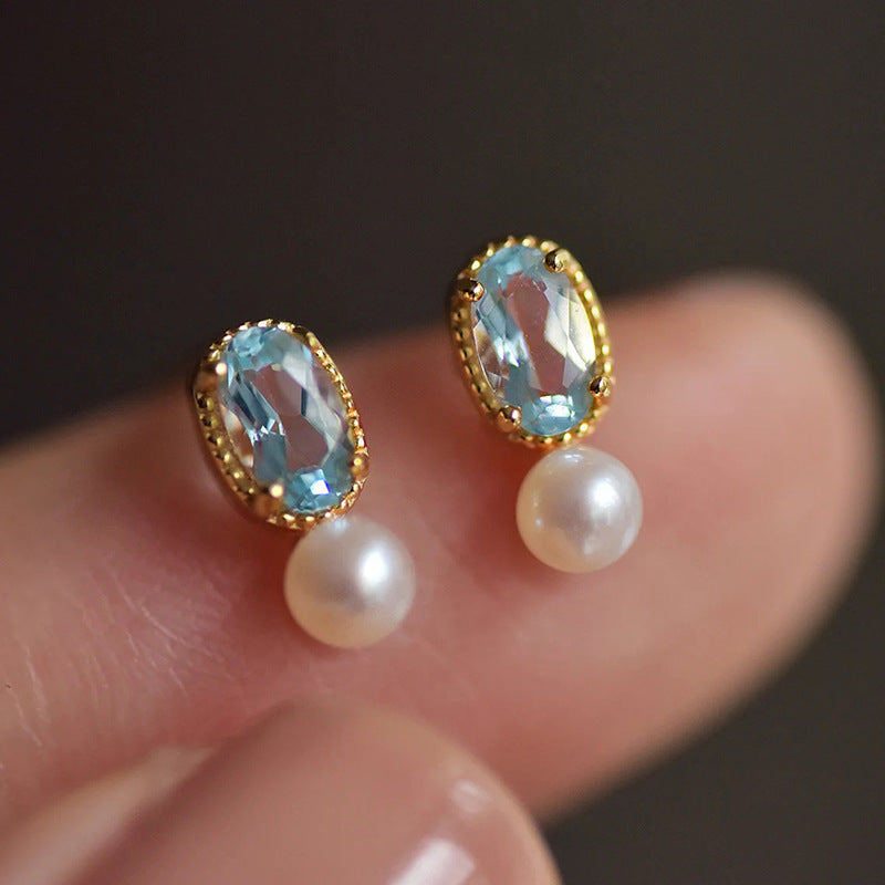 Elegant Stud Earrings For Women Pearl Delicate