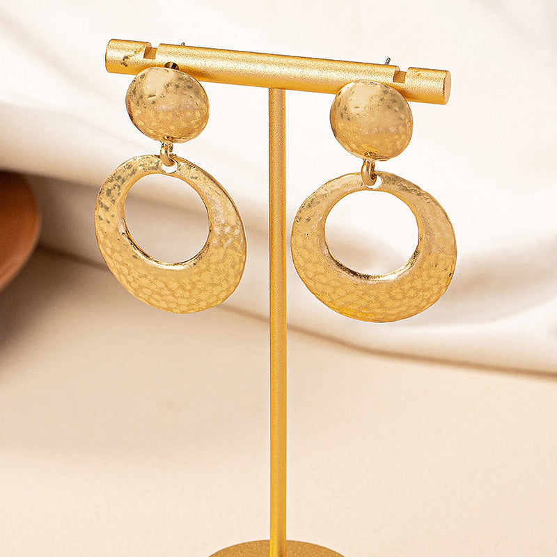 Simple Graceful Round Retro All-match Geometric Ear Studs