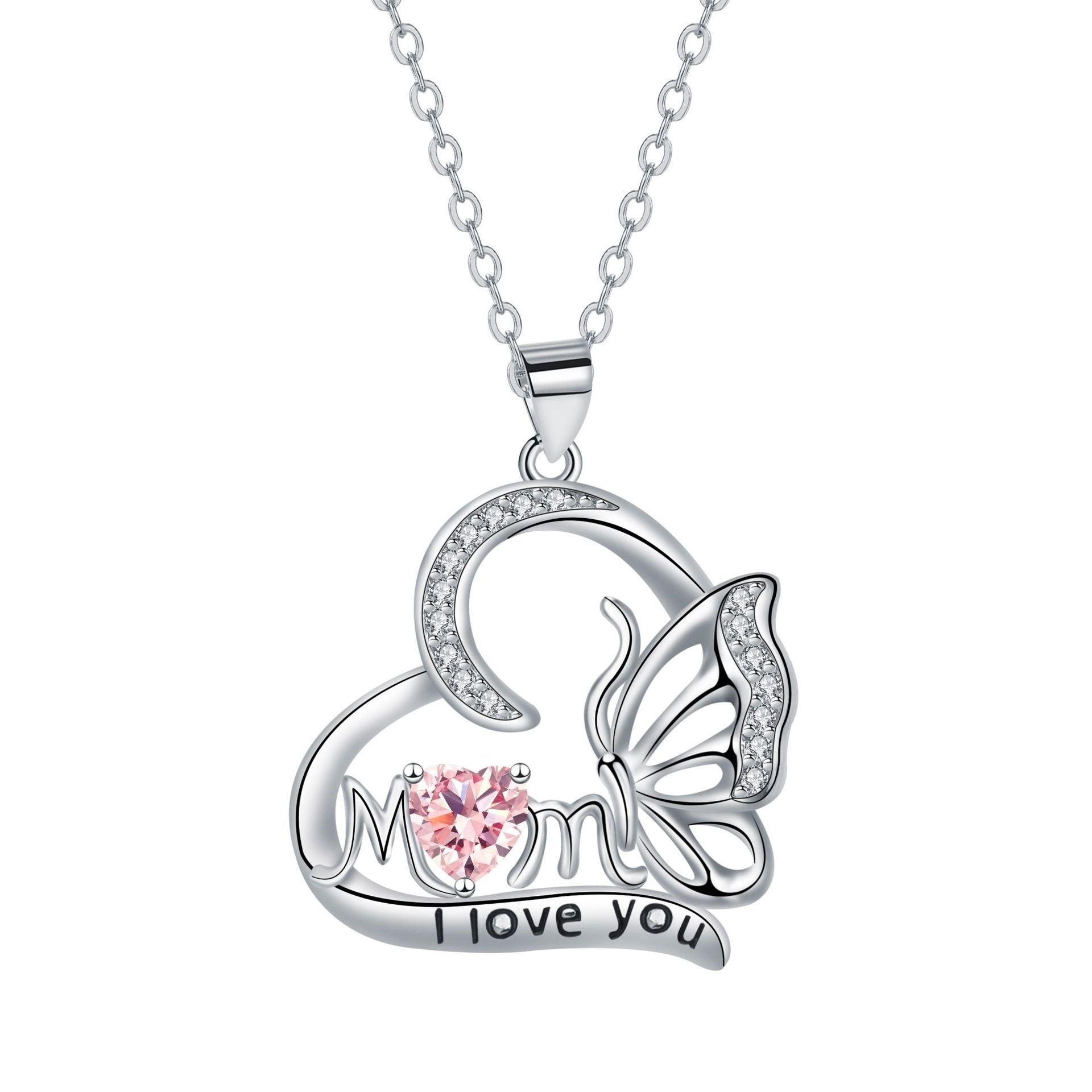 Butterfly Pendant MOM Necklace Mother's Day