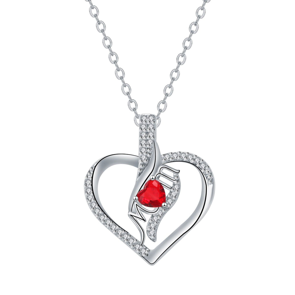 MOM Love Inlaid Female Necklace Mother's Day Jewelry Gift
