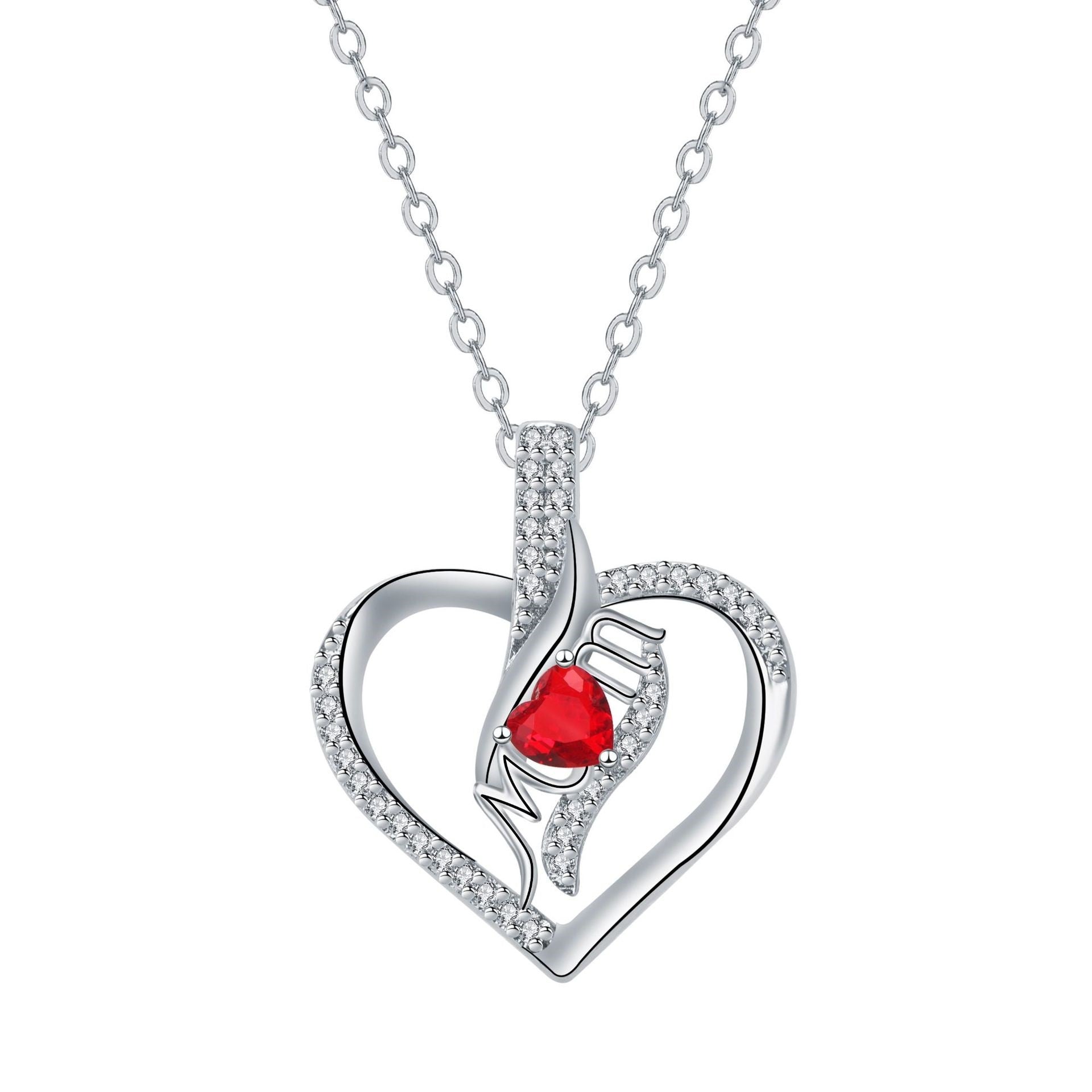 MOM Love Inlaid Female Necklace Mother's Day Jewelry Gift