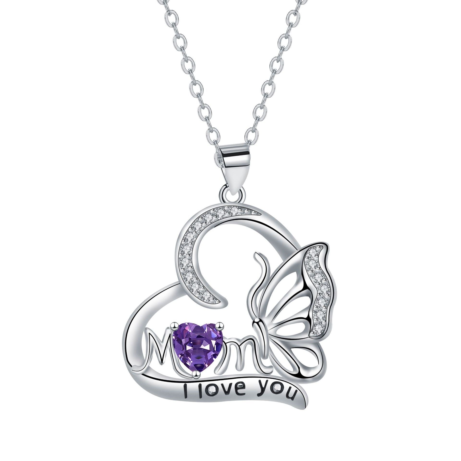 Butterfly Pendant MOM Necklace Mother's Day