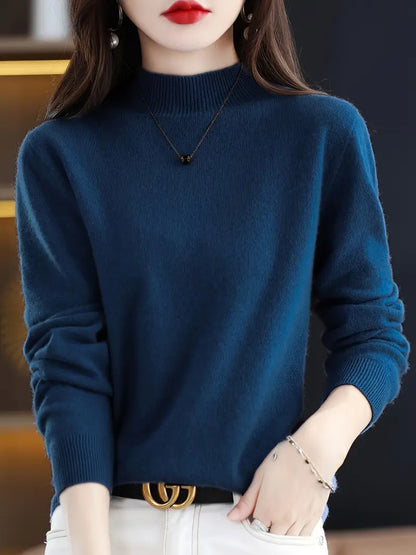 Women's Autumn Winter Round Neck Long Sleeve Sweater