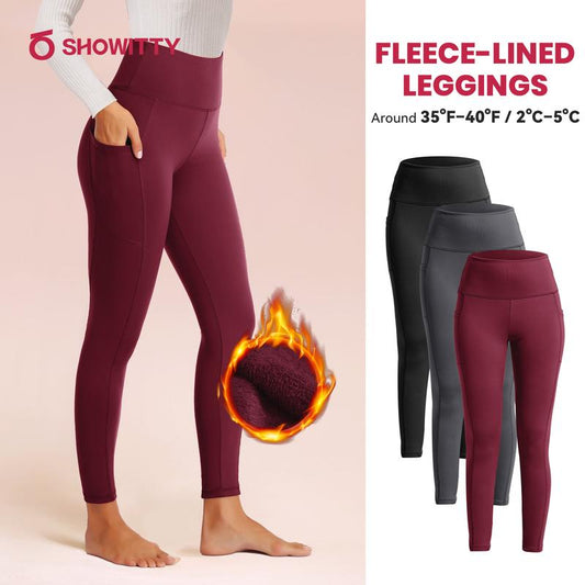 Thermal Thick FLeece Lined Leggings for Cold Winter