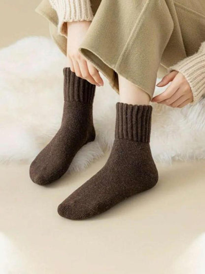 5 Pair Women’s Solid Mid-Calf Socks