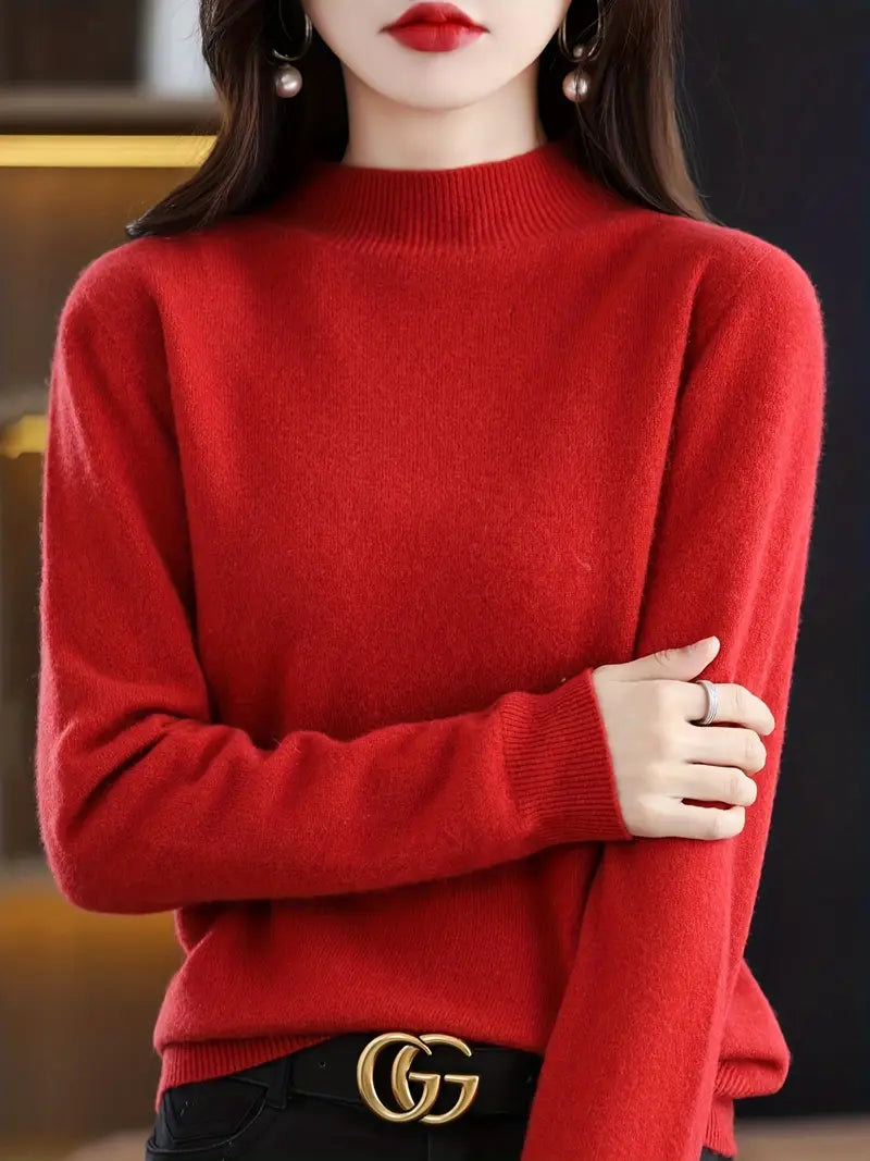 Women's Autumn Winter Round Neck Long Sleeve Sweater