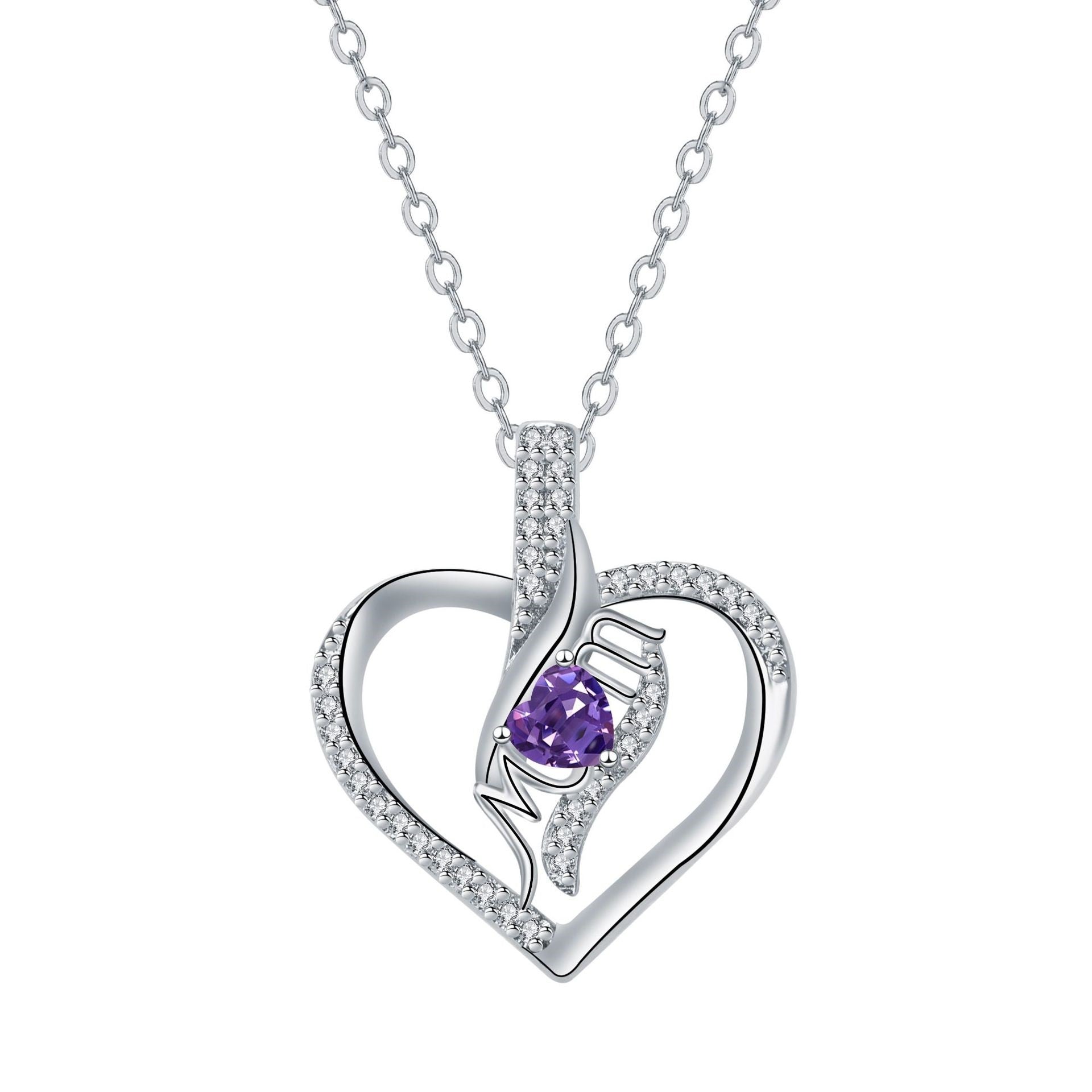 MOM Love Inlaid Female Necklace Mother's Day Jewelry Gift