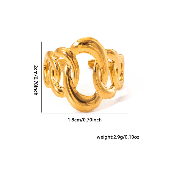 Geometry Pattern Stainless Steel Women's Ring
