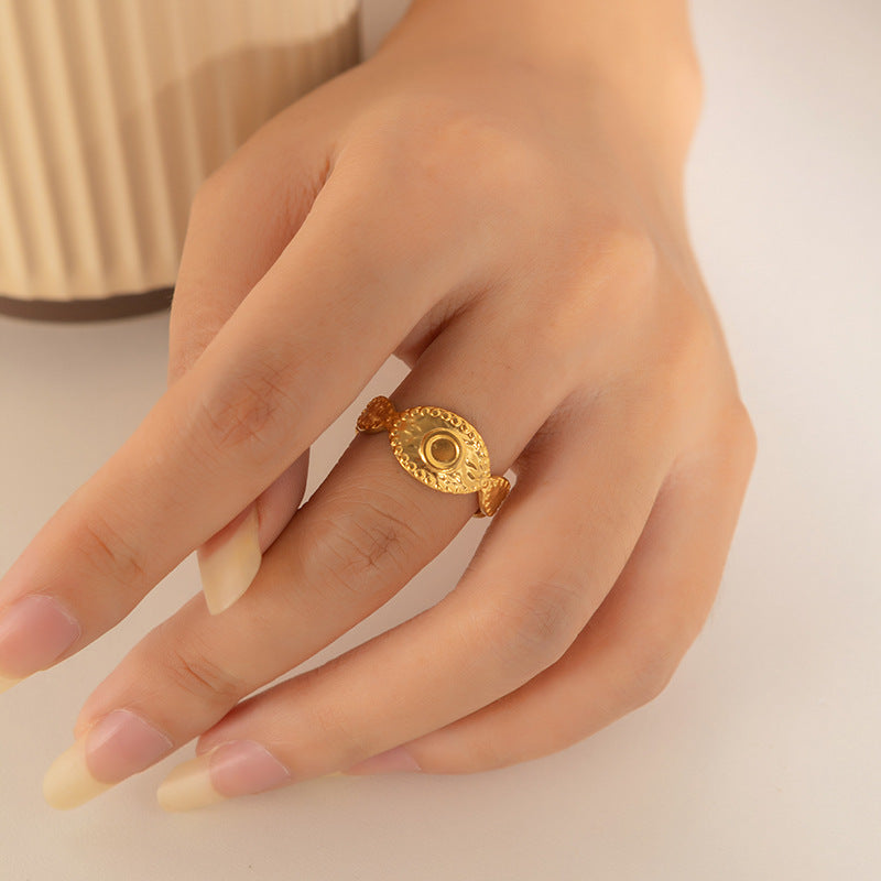 Geometry Pattern Stainless Steel Women's Ring