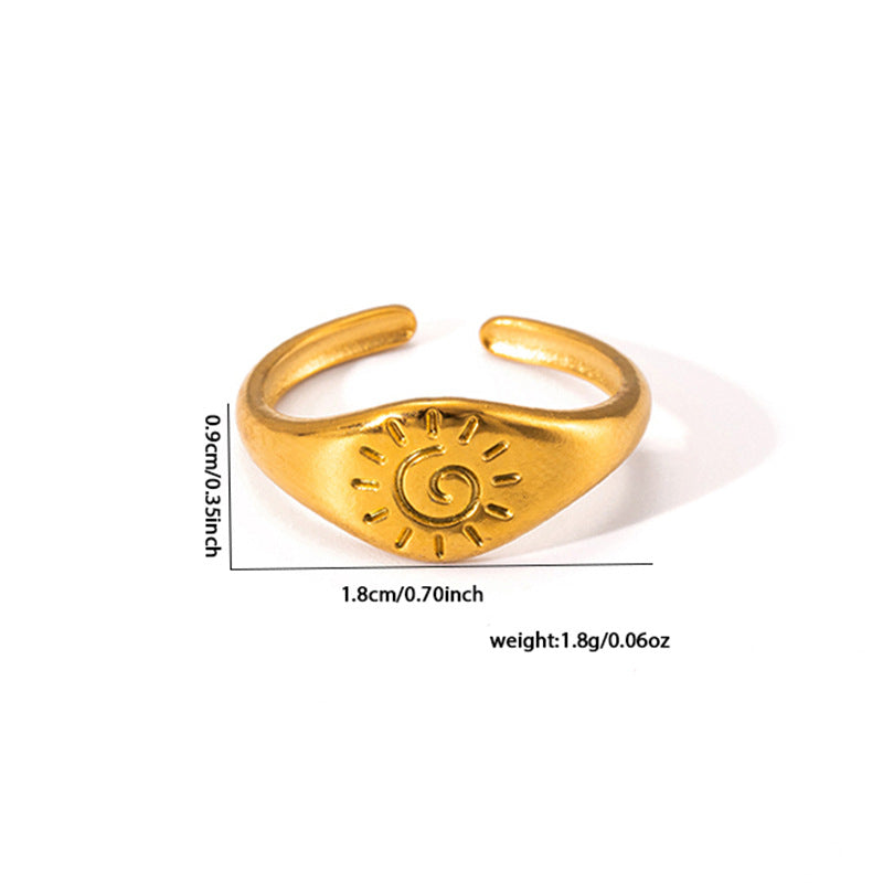 Geometry Pattern Stainless Steel Women's Ring