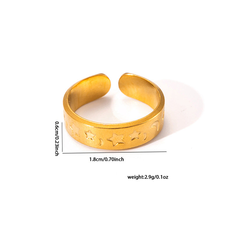 Geometry Pattern Stainless Steel Women's Ring