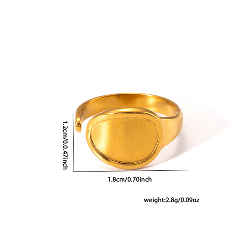 Geometry Pattern Stainless Steel Women's Ring