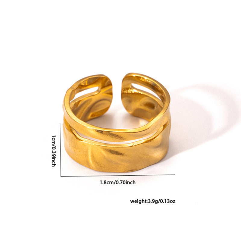 Geometry Pattern Stainless Steel Women's Ring