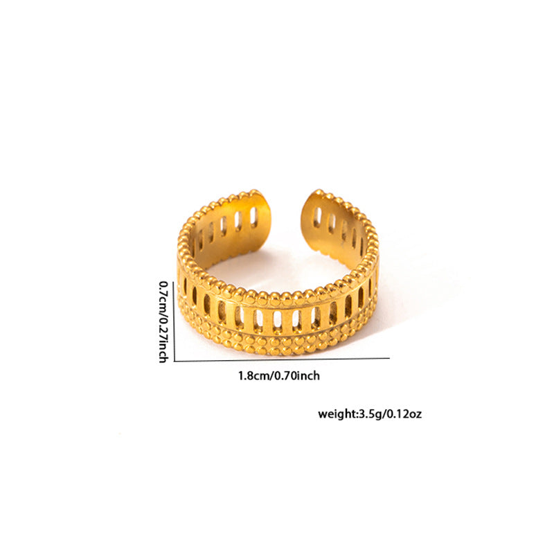 Geometry Pattern Stainless Steel Women's Ring