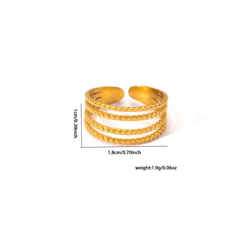 Geometry Pattern Stainless Steel Women's Ring