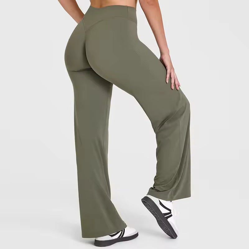Women’s Casual Pants – High-Waisted, Loose-Fitting, Stretchy Straight-Leg Pants
