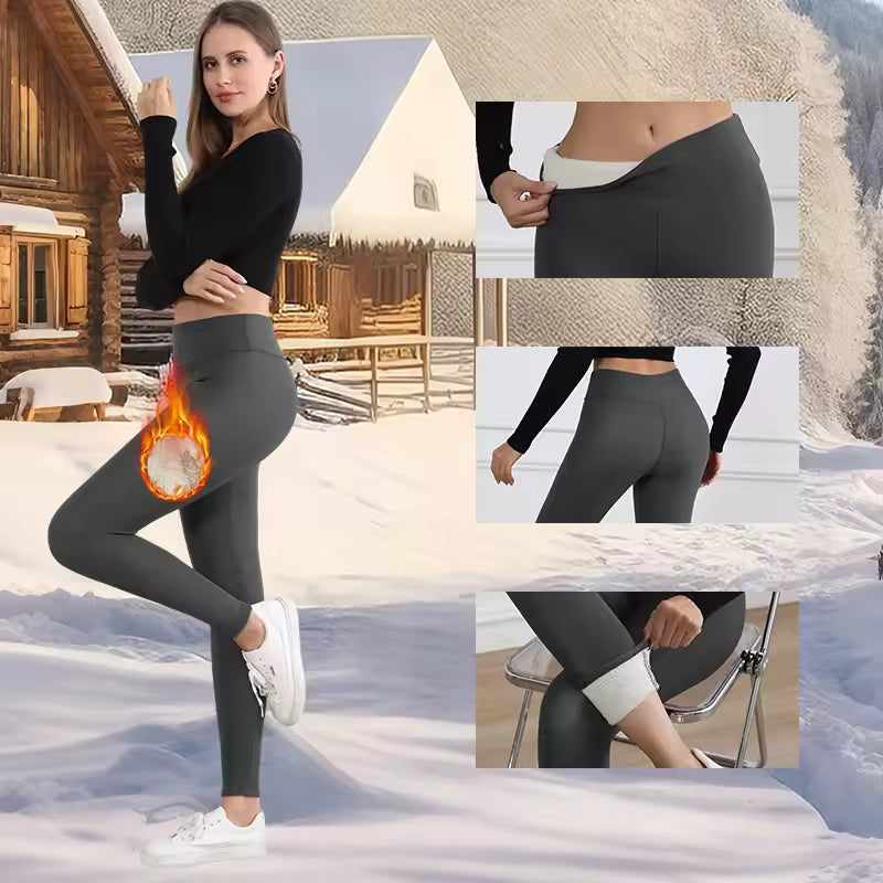 Thermal Thick FLeece Lined Leggings for Cold Winter