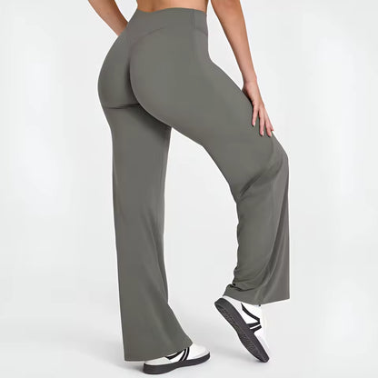 Women’s Casual Pants – High-Waisted, Loose-Fitting, Stretchy Straight-Leg Pants