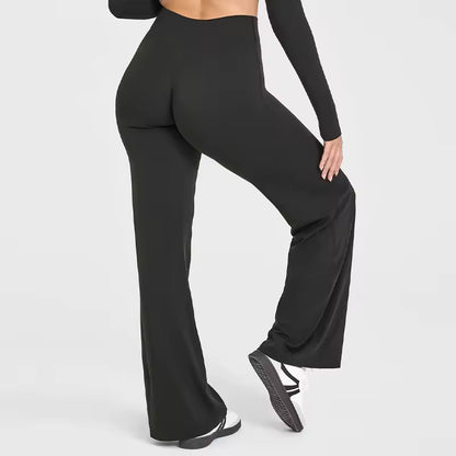 Women’s Casual Pants – High-Waisted, Loose-Fitting, Stretchy Straight-Leg Pants