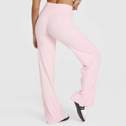 Women’s Casual Pants – High-Waisted, Loose-Fitting, Stretchy Straight-Leg Pants