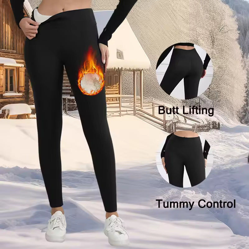 Thermal Thick FLeece Lined Leggings for Cold Winter