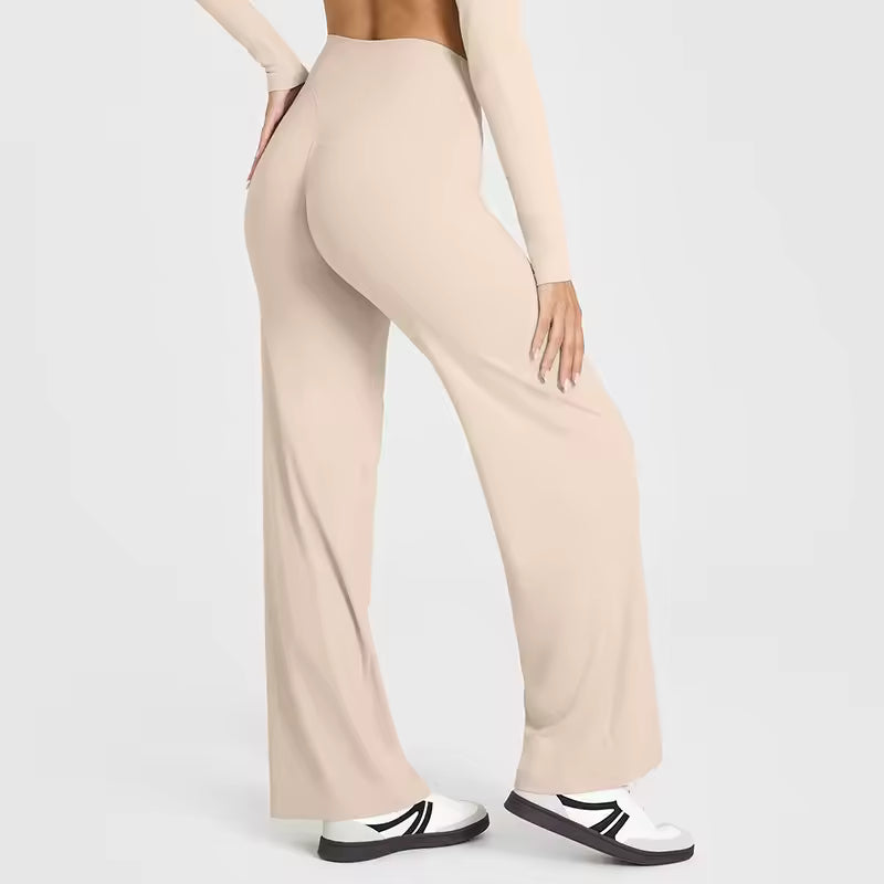 Women’s Casual Pants – High-Waisted, Loose-Fitting, Stretchy Straight-Leg Pants
