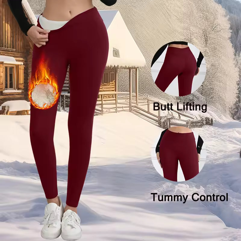 Thermal Thick FLeece Lined Leggings for Cold Winter