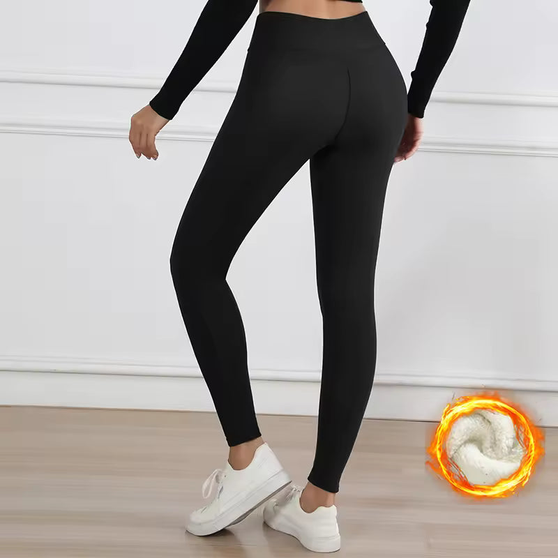 Thermal Thick FLeece Lined Leggings for Cold Winter