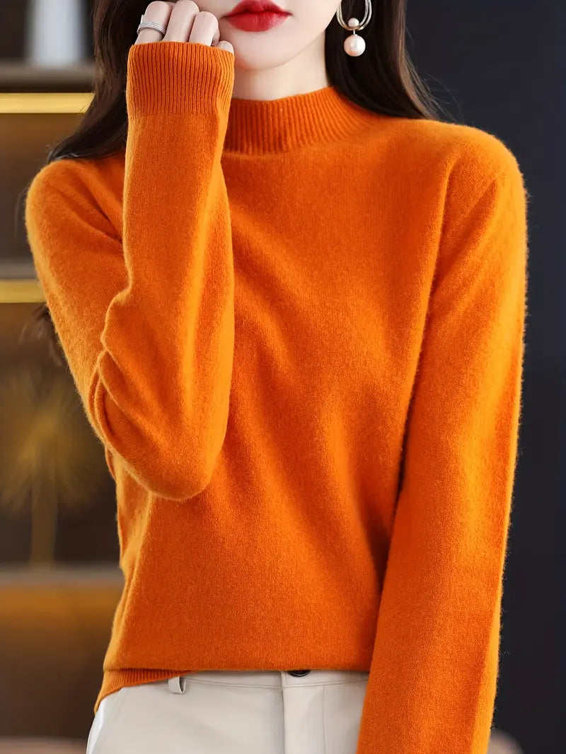 Women's Autumn Winter Round Neck Long Sleeve Sweater