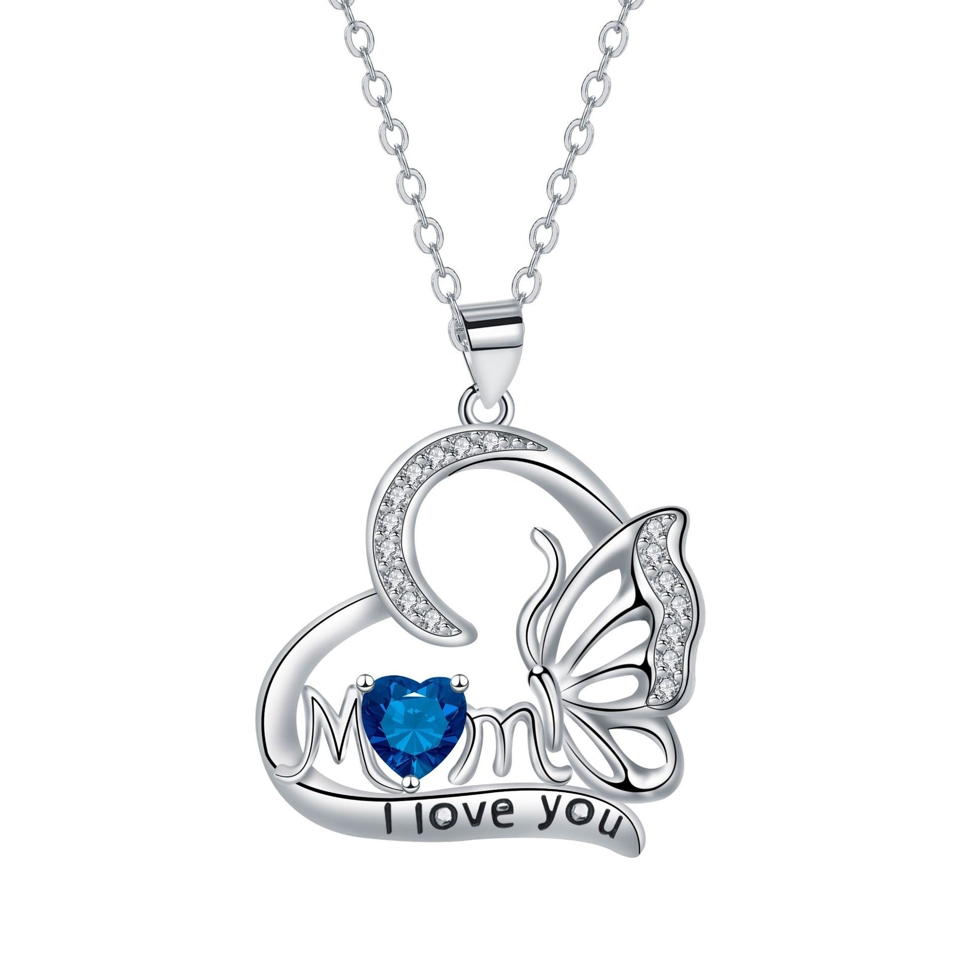 Butterfly Pendant MOM Necklace Mother's Day