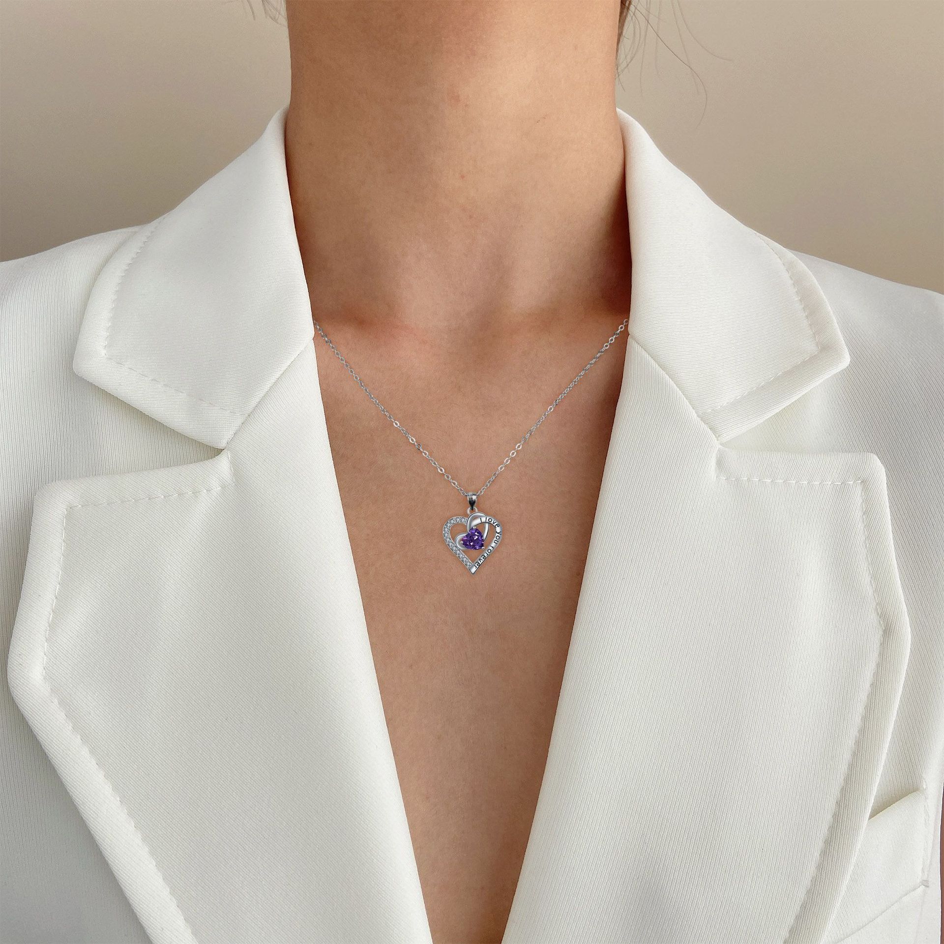 European And American Fashion Love Pendant Necklace Valentine's Day Light Luxury Minority