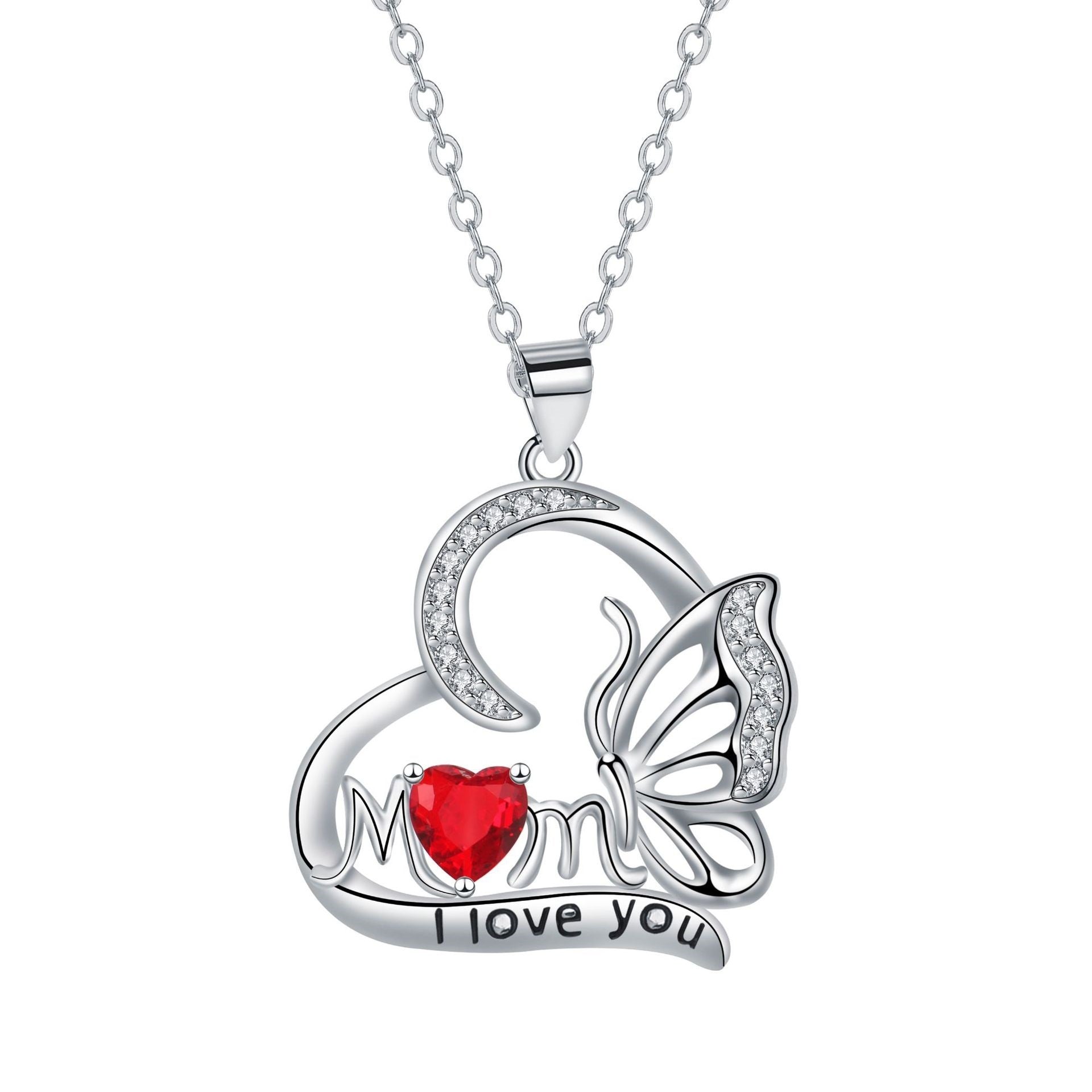 Butterfly Pendant MOM Necklace Mother's Day