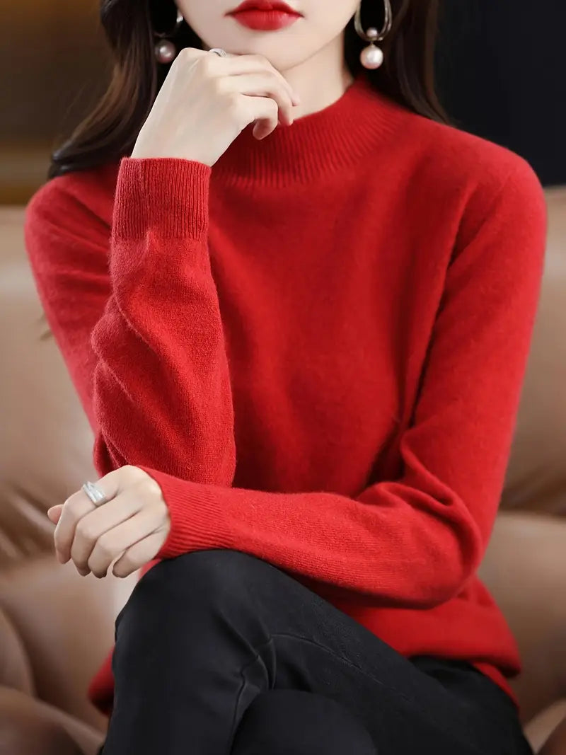 Women's Autumn Winter Round Neck Long Sleeve Sweater