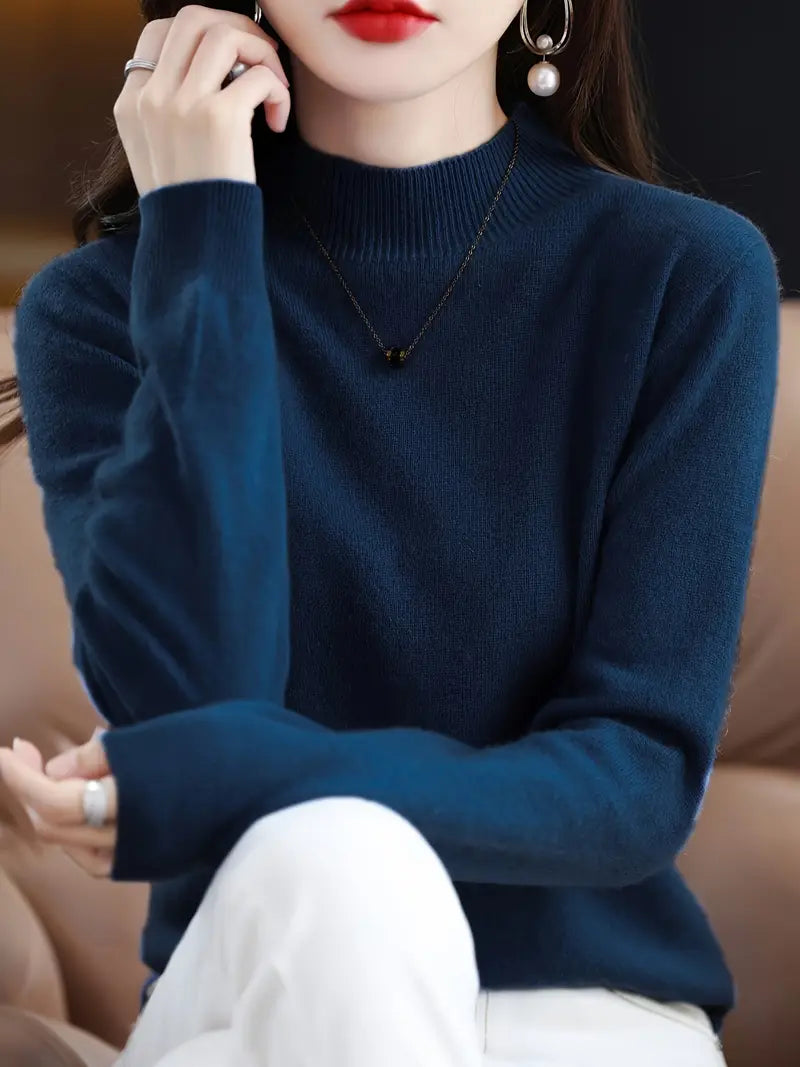 Women's Autumn Winter Round Neck Long Sleeve Sweater
