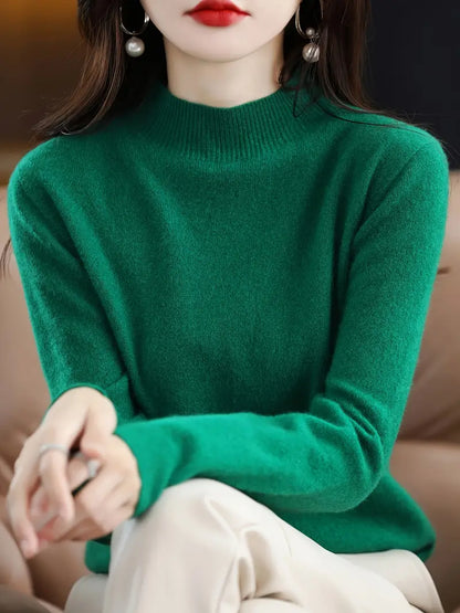 Women's Autumn Winter Round Neck Long Sleeve Sweater