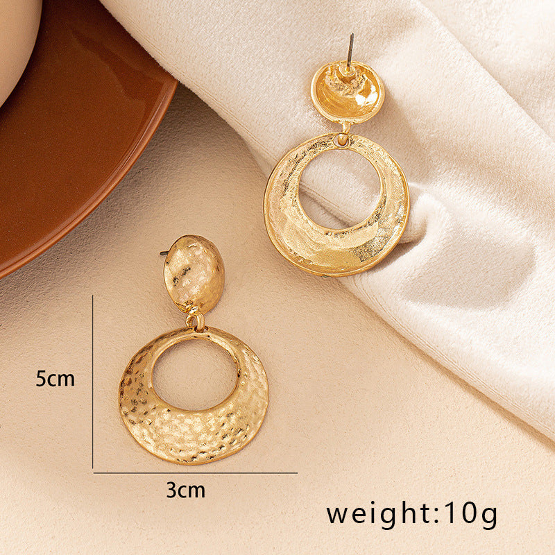 Simple Graceful Round Retro All-match Geometric Ear Studs