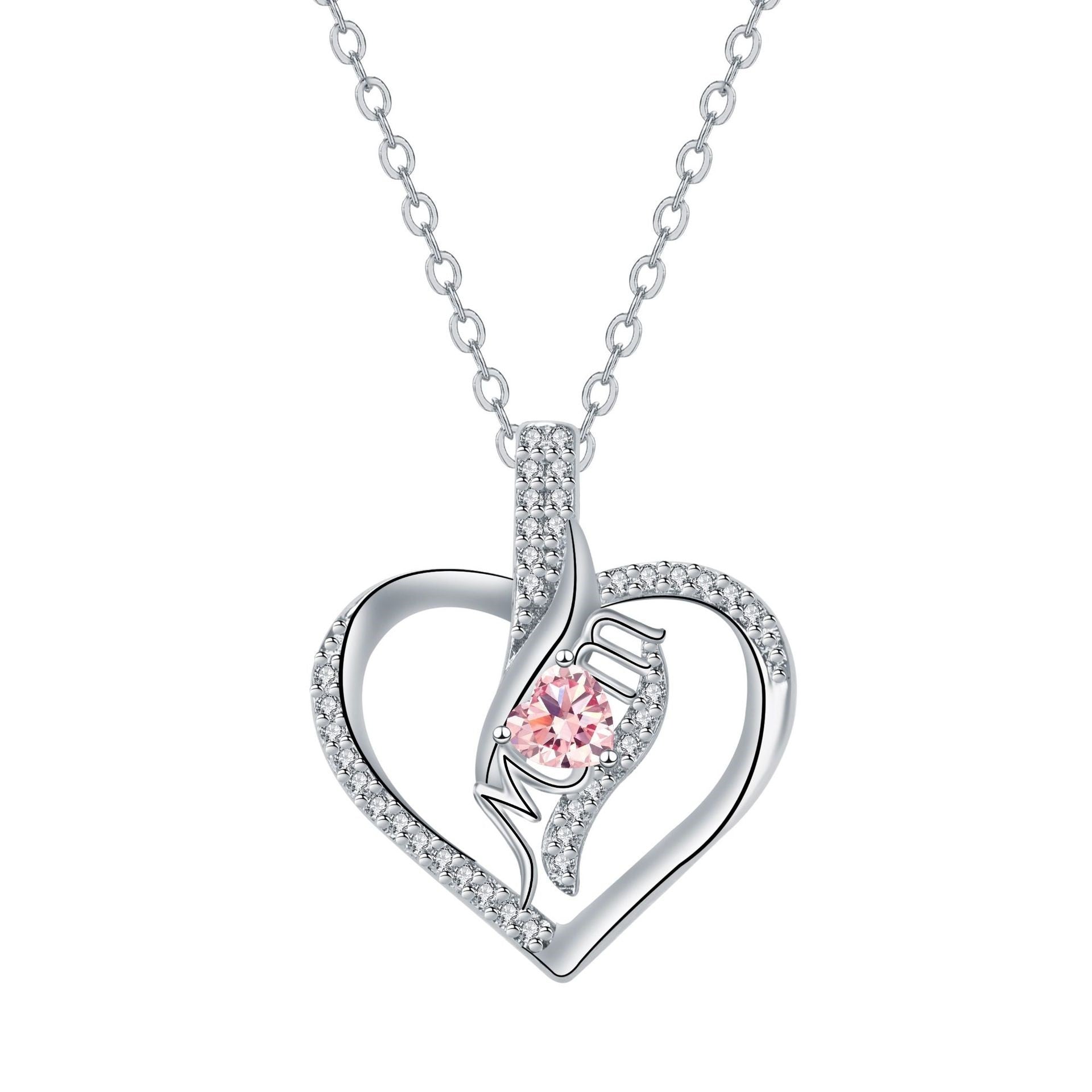 MOM Love Inlaid Female Necklace Mother's Day Jewelry Gift