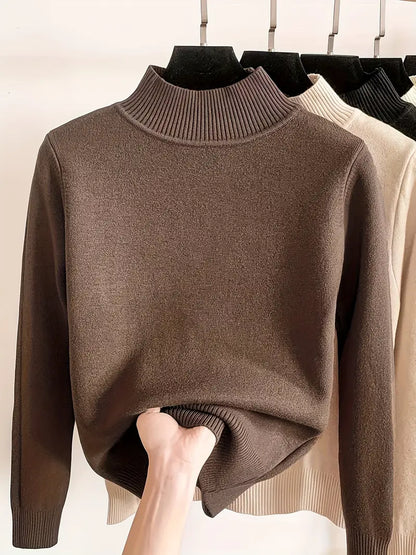 Women's Autumn Winter Round Neck Long Sleeve Sweater